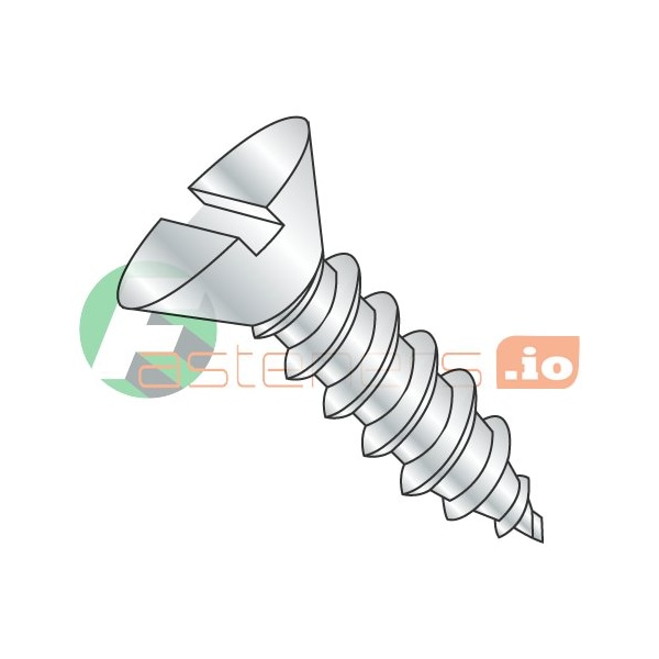 Newport Fasteners Sheet Metal Screw, #6 x 3/8 in, Zinc Plated Steel Flat Head Slotted Drive, 10000 PK 303973 - main